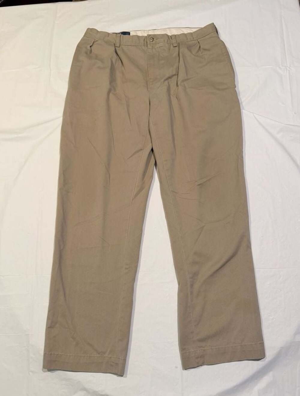 Polo Ralph Lauren Ethan Pant Men's 35x32 Khaki Pleated Chino Trousers